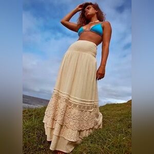 NWT Free People Mckenzie Lace Convertible Maxi Skirt
